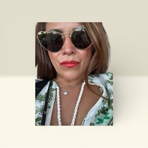 Miu Miu Heart-Shaped Black and Gold Sunglasses